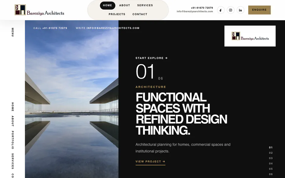 Bareziya Architects website preview